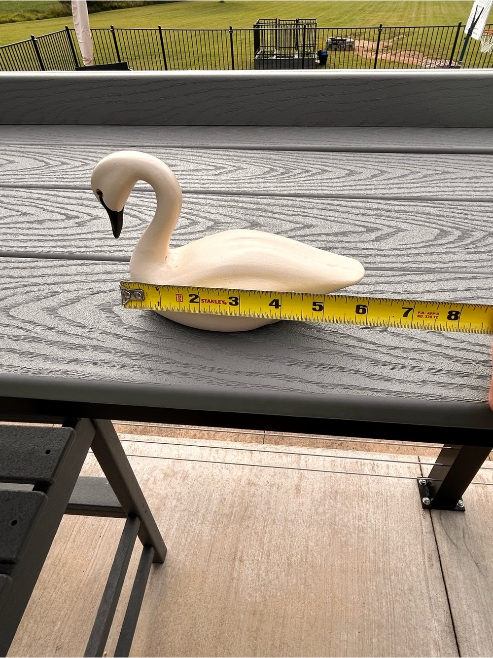 Vintage Wooden Swan Figurine Cream Bird Sculpture Decoy decor - Picture 4 of 8
